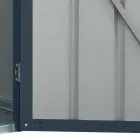 Antracit plader skråtstillet haveskur med hængslet dør - Cucciolo Viadurini