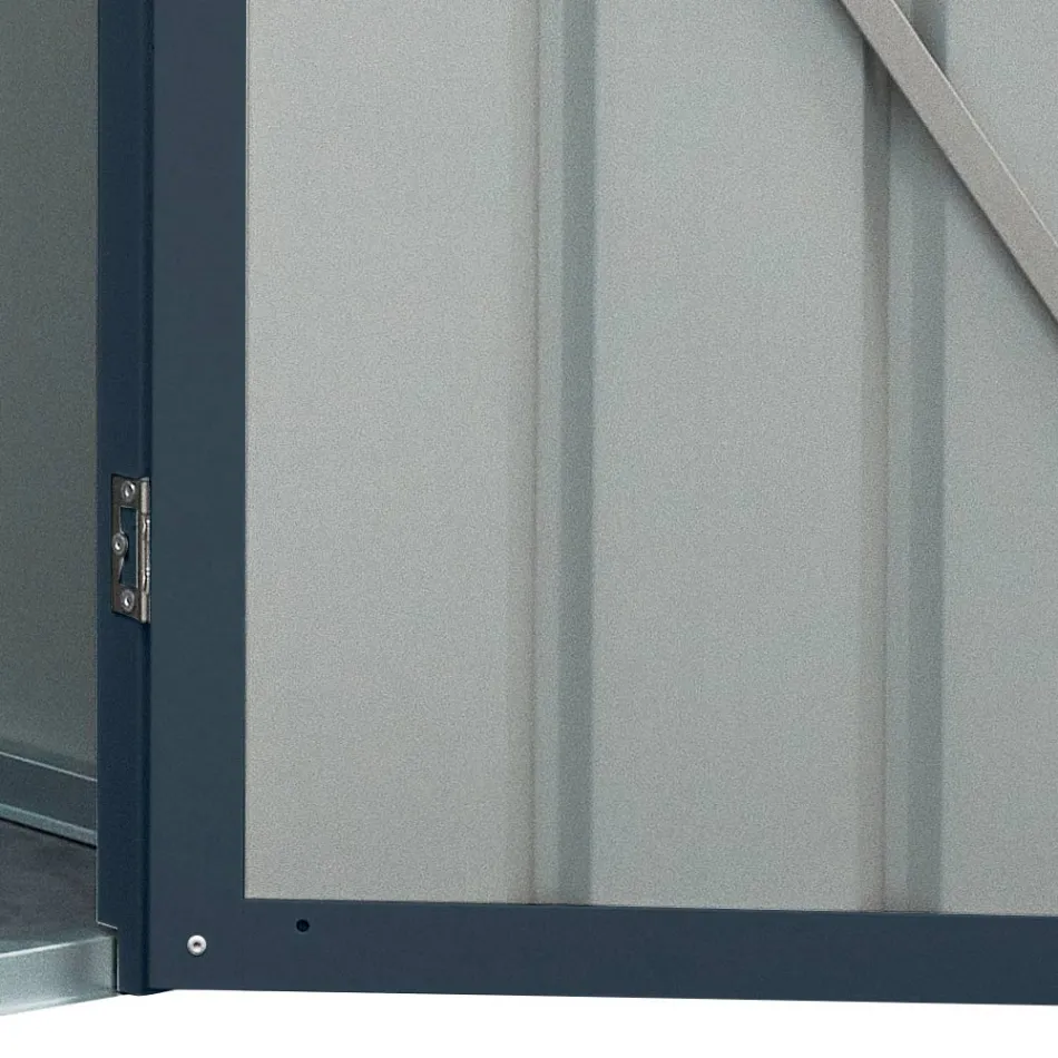 Antracit plader skråtstillet haveskur med hængslet dør - Cucciolo Viadurini