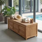 Havekiste lavet af naturlig teak - skind Viadurini