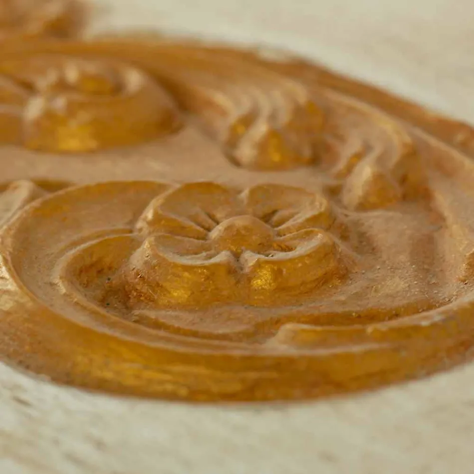 Bryst håndlavet i massivt træ med guldprofiler fremstillet i Italien - Caio Viadurini