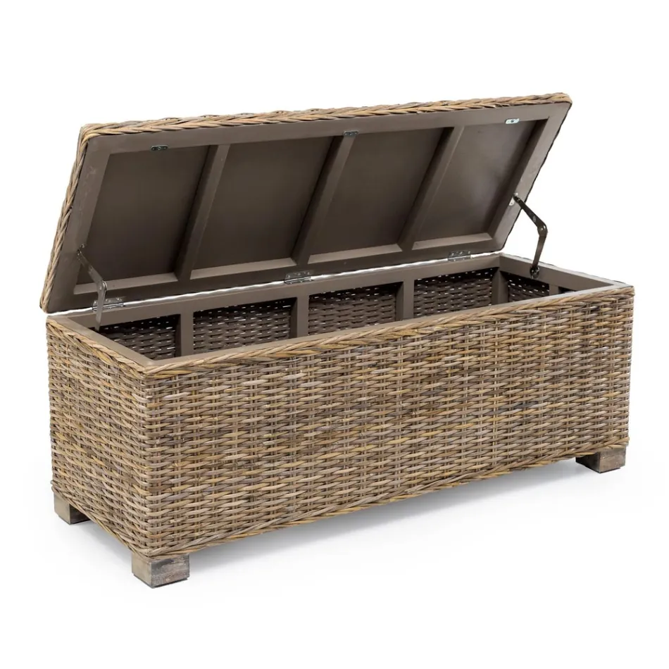 Udendørs kiste i naturfiber af Kubù - Nogitsune Viadurini