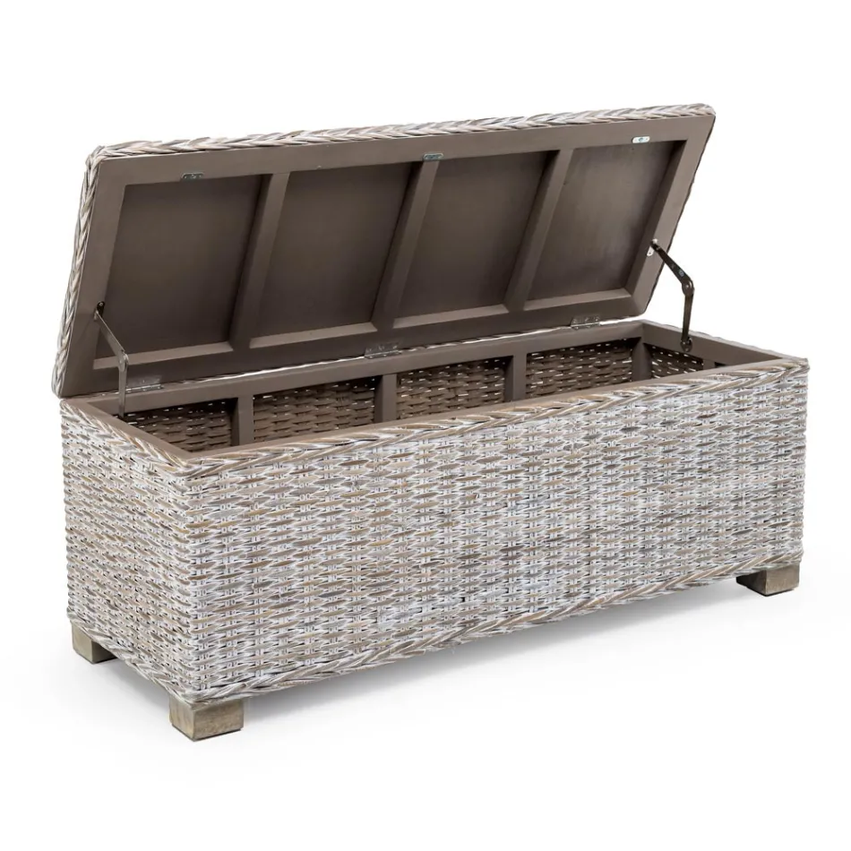 Udendørs kiste i naturfiber af Kubù - Nogitsune Viadurini