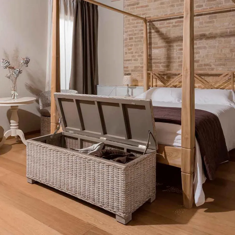 Udendørs kiste i naturfiber af Kubù - Nogitsune Viadurini