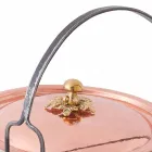 Håndtinnet kobbergryde, låg og buet håndtag 34 cm - Mariagiu Viadurini