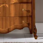 Kommode med 7 skuffer i indlagt valnøddetræ Fremstillet i Italien - Commodus Viadurini