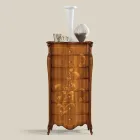 Kommode med 7 skuffer i indlagt valnøddetræ Fremstillet i Italien - Commodus Viadurini