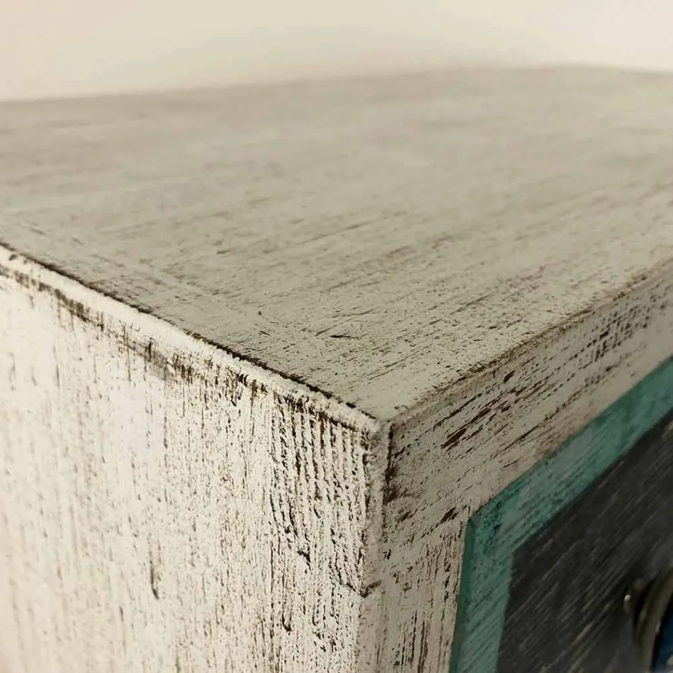 Håndværker kommode i gran med 3 skuffer lavet i Italien - abe Viadurini