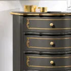 Soveværelses kommode med 5 klassiske træskuffer lavet i Italien - Leonor Viadurini