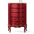 Soveværelses kommode med 5 klassiske træskuffer lavet i Italien - Leonor Viadurini