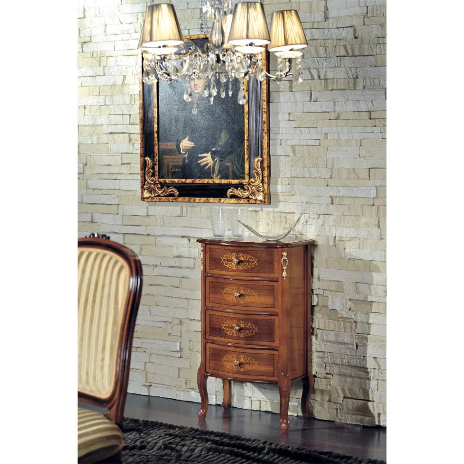 Klassisk kommode i valnøddetræ 4 eller 6 skuffer lavet i Italien - Katerine Viadurini