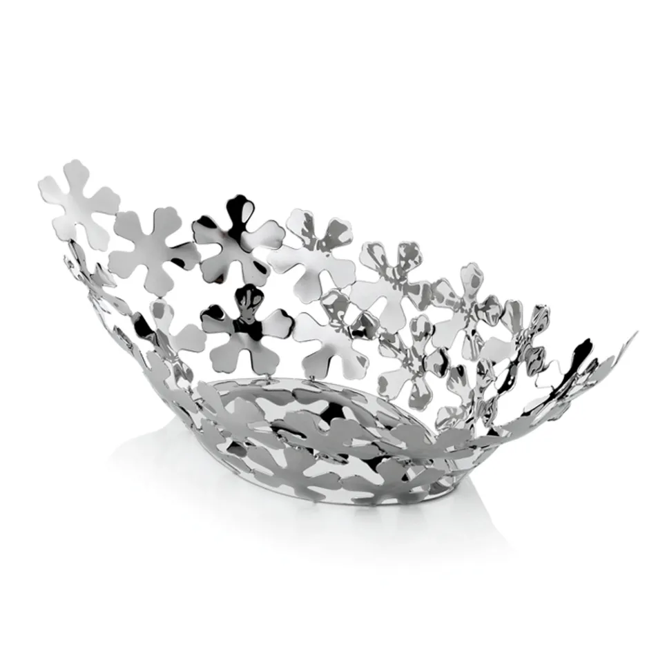 Sølvmetaldesign i centrum med luksusblomsterdekorationer - Megghy Viadurini