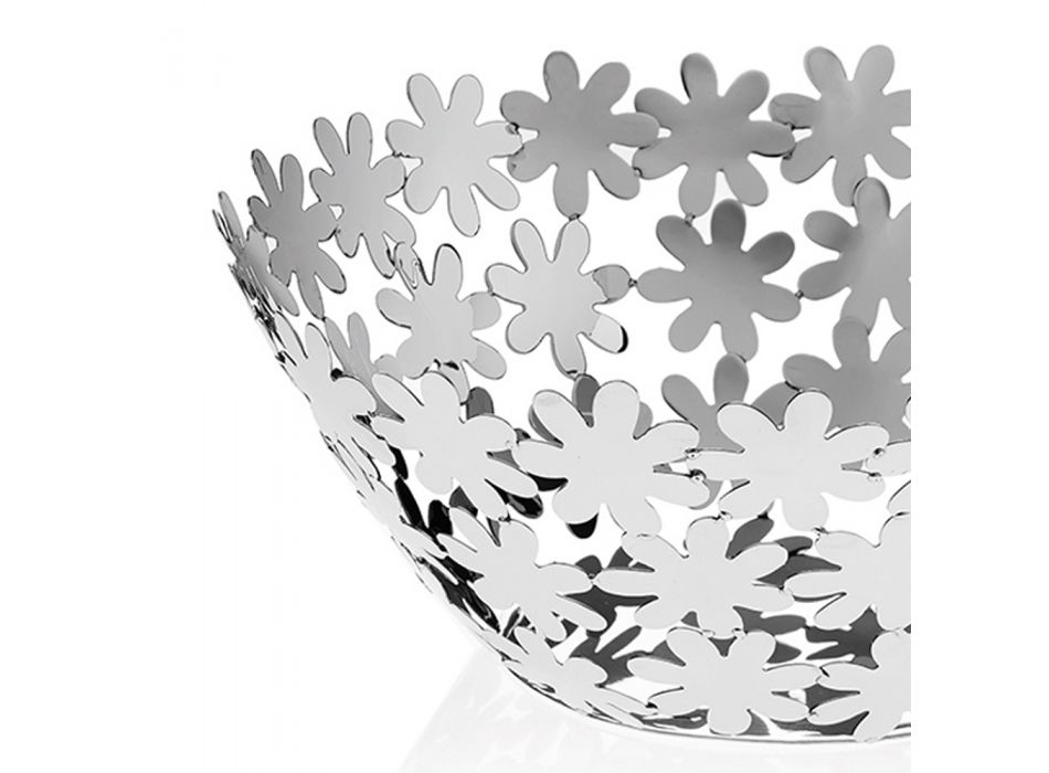 Design midtpunkt i sølvmetal og luksus blomsterdekoration - Terraceo Viadurini