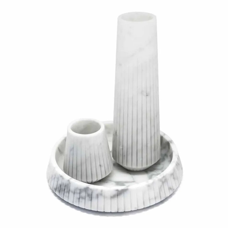 White Carrara Marble Design Centerpiece fremstillet i Italien - Bryan Viadurini