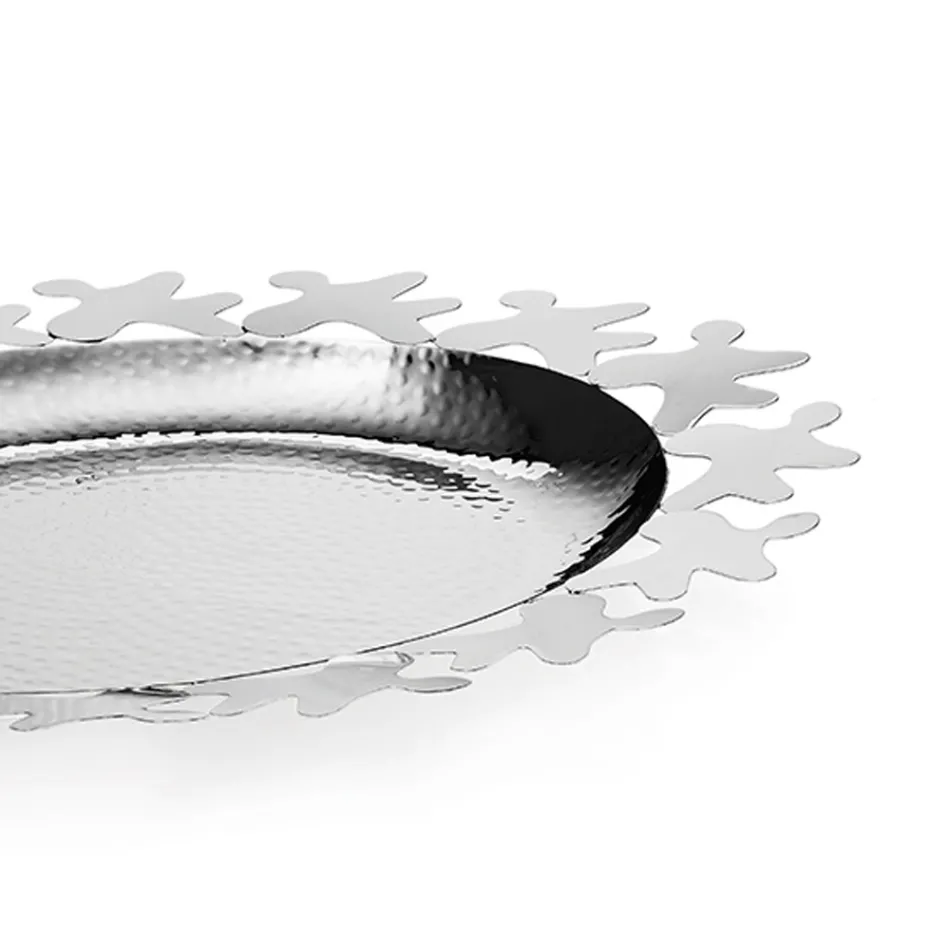 Sølv metal design centerpiece med dekoreret kant - Cordoba Viadurini