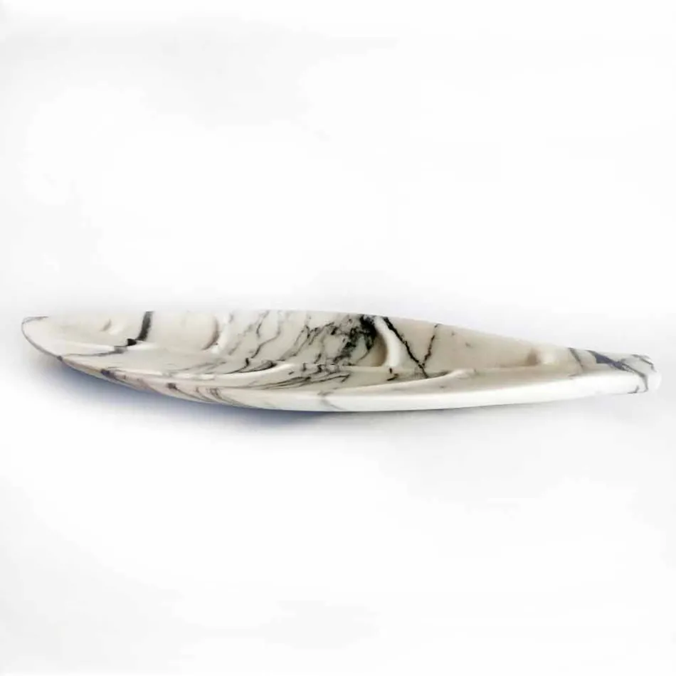 Midtpunkt i Arabescato marmor med bladform fremstillet i Italien - Treviso Viadurini