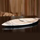 Midtpunkt i Arabescato marmor med bladform fremstillet i Italien - Treviso Viadurini