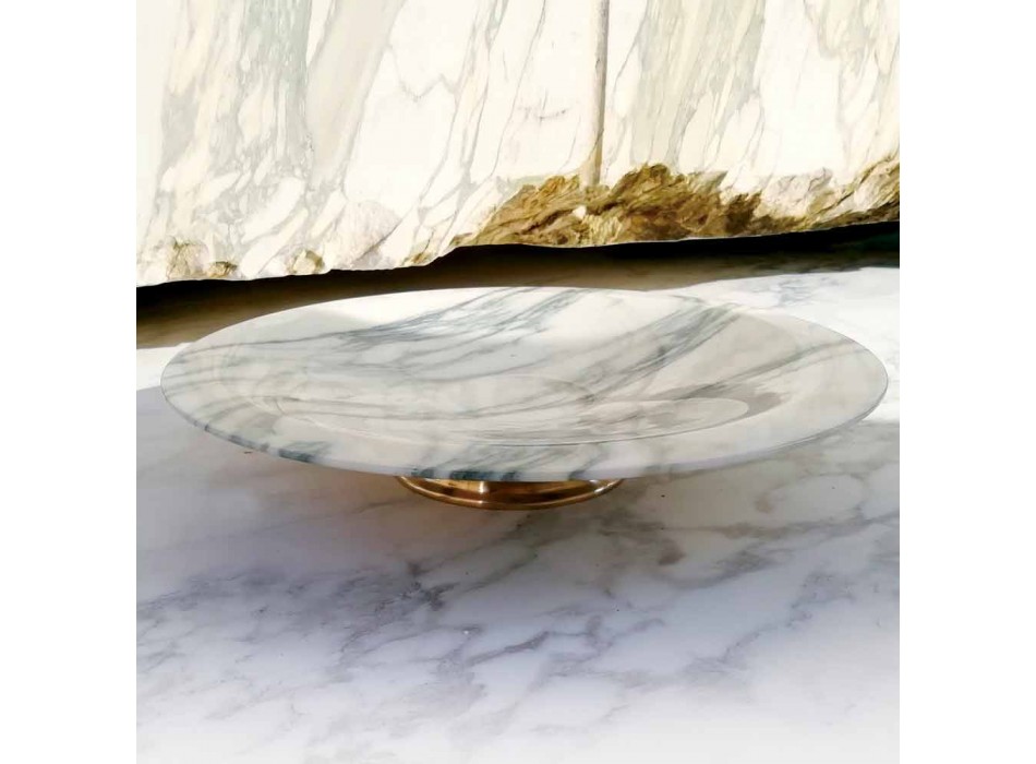 Midtpunkt i Brezza della Versilia marmor og metal fremstillet i Italien - Amabile Viadurini