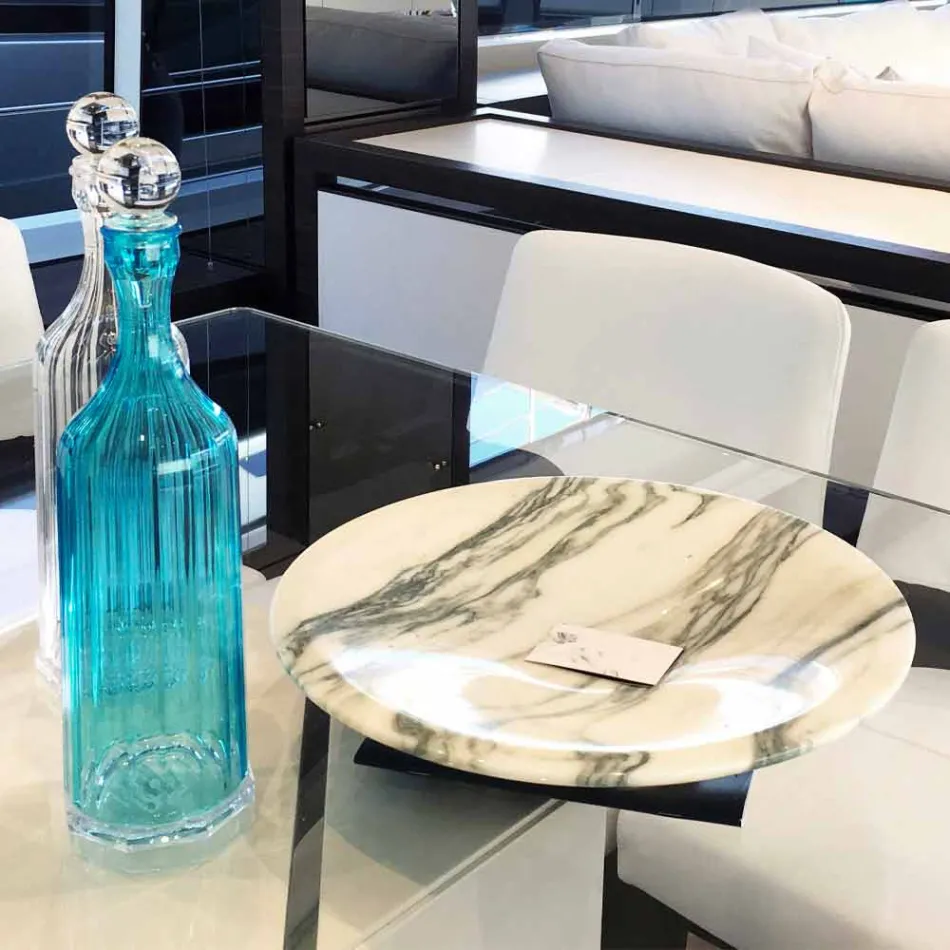 Midtpunkt i Brezza della Versilia marmor og metal fremstillet i Italien - Amabile Viadurini