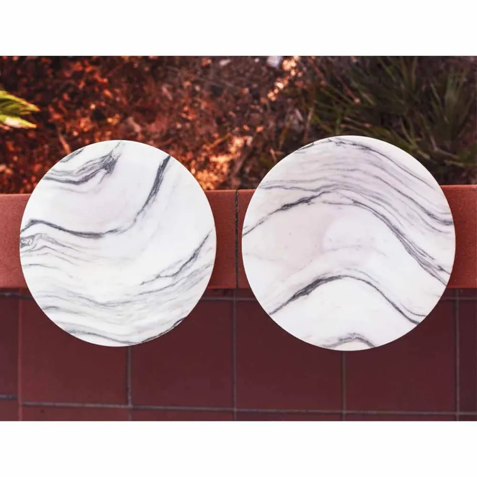 Midtpunkt i Brezza della Versilia marmor og metal fremstillet i Italien - Amabile Viadurini