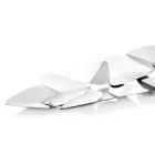 Lineært midterstykke med sølvmetalhjerter italiensk design - Arlan Viadurini