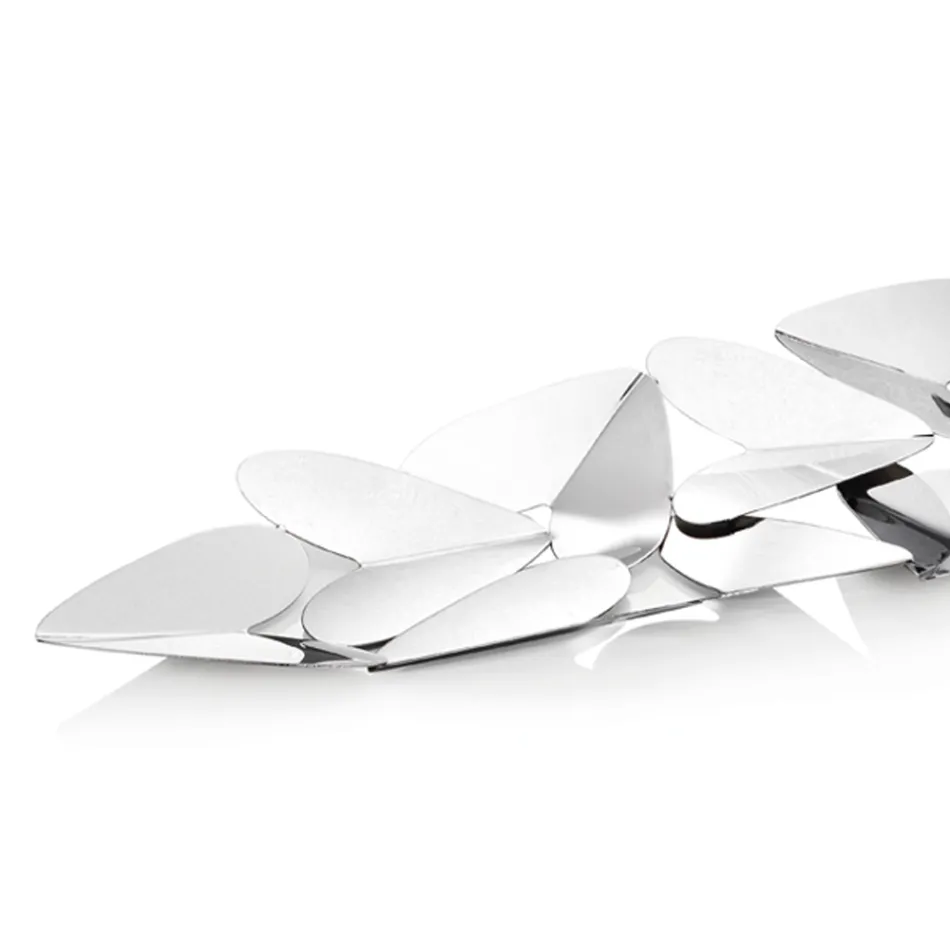 Lineært midterstykke med sølvmetalhjerter italiensk design - Arlan Viadurini