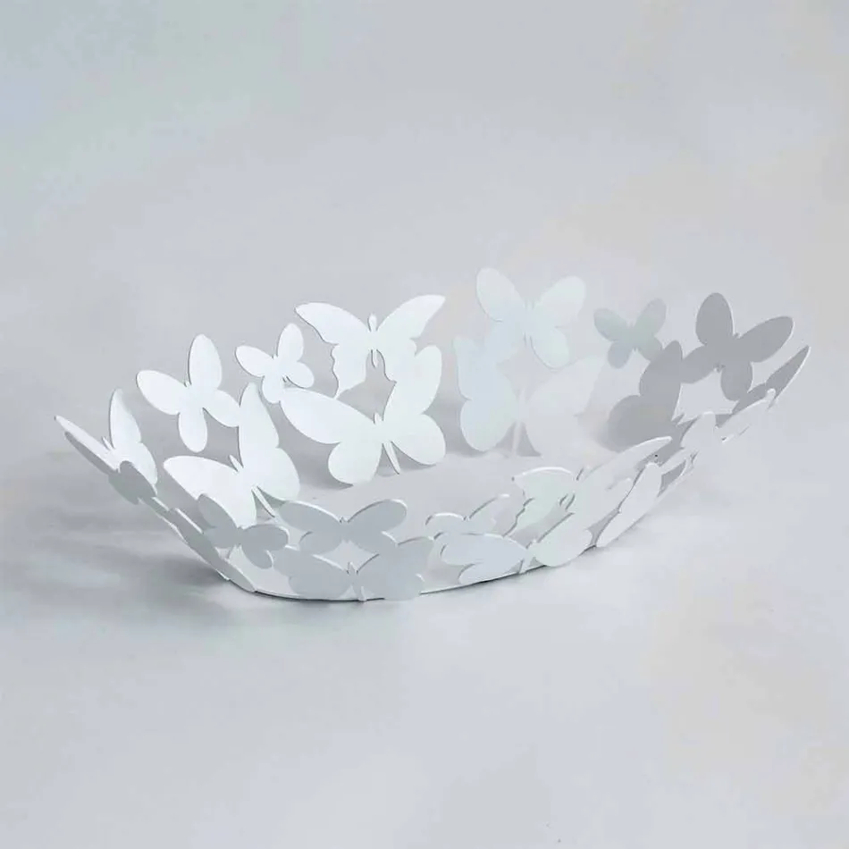 Moderne oval midterstykke i hvidt eller beige jern fremstillet i Italien - Leiden Viadurini