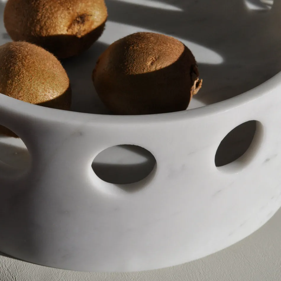 Satin marmor midterstykke/lommebakke lavet i Italien - Hinata Viadurini