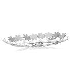 Sølv metal lomme bakke centerpiece luksuriøs blomst dekor - Pinko Viadurini