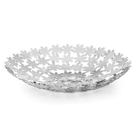 Sølvmetal, rund lomme, tomt midtpunkt, luksus, blomsterdekoration - Pinko Viadurini