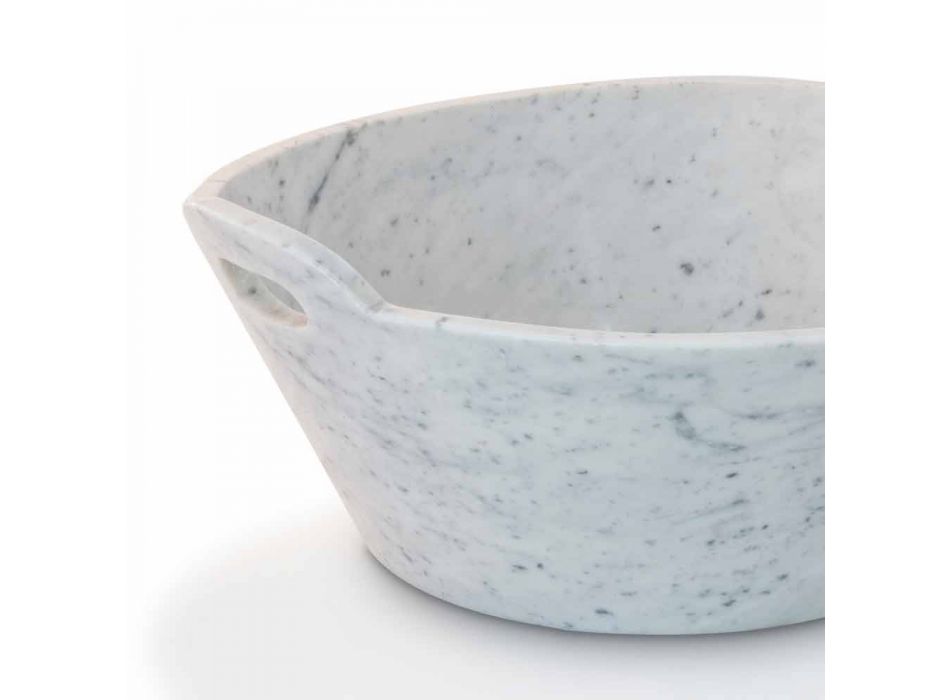 Kurv i hvid Carrara marmor af italiensk luksusdesign - Tinozzo Viadurini