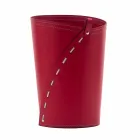 Læder papirkurv til Servus kontor, håndlavet i Italien Viadurini