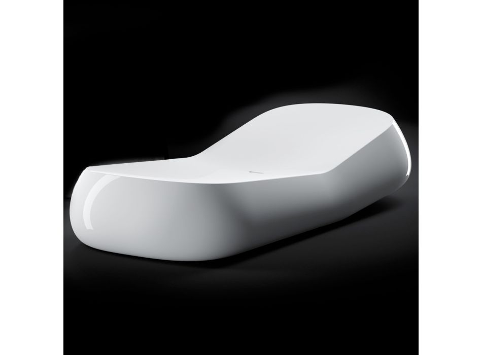 Design udendørs chaiselong i hvid polyethylen Fremstillet i Italien - Ervin Viadurini