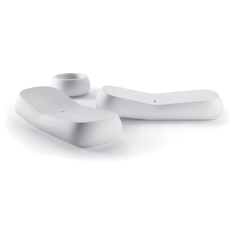 Design udendørs chaiselong i hvid polyethylen Fremstillet i Italien - Ervin Viadurini