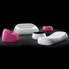 Design udendørs chaiselong i hvid polyethylen Fremstillet i Italien - Ervin Viadurini