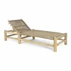 Udendørs chaiselong i teakgrene og syntetisk fibervævning - Tecno Viadurini