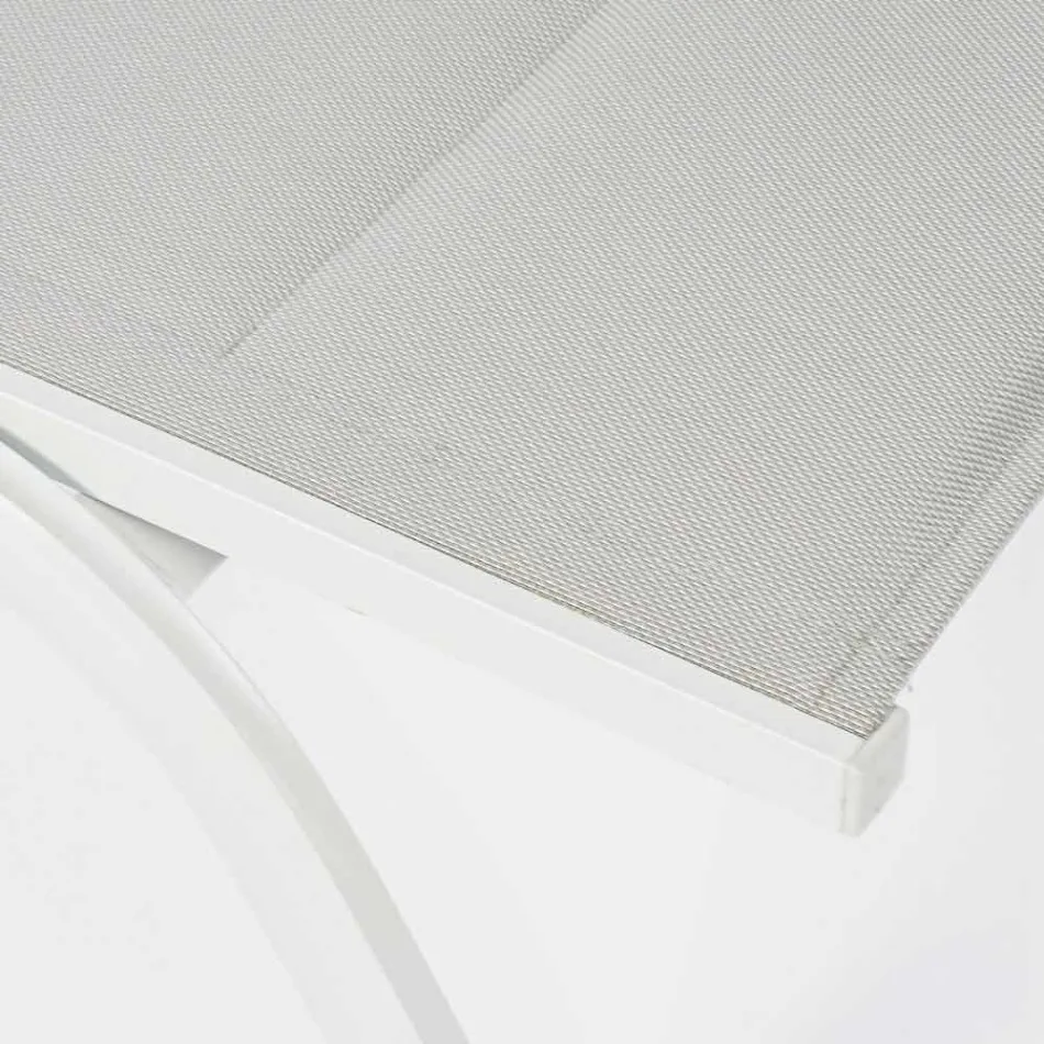 Udendørs chaiselong i tekstil og aluminium med hjul, 4 stykker - Babilonia Viadurini