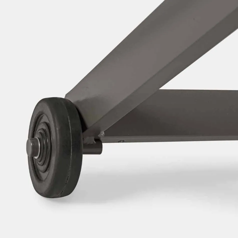 Udendørs chaiselong i tekstil og aluminium med hjul, 4 stykker - Babilonia Viadurini