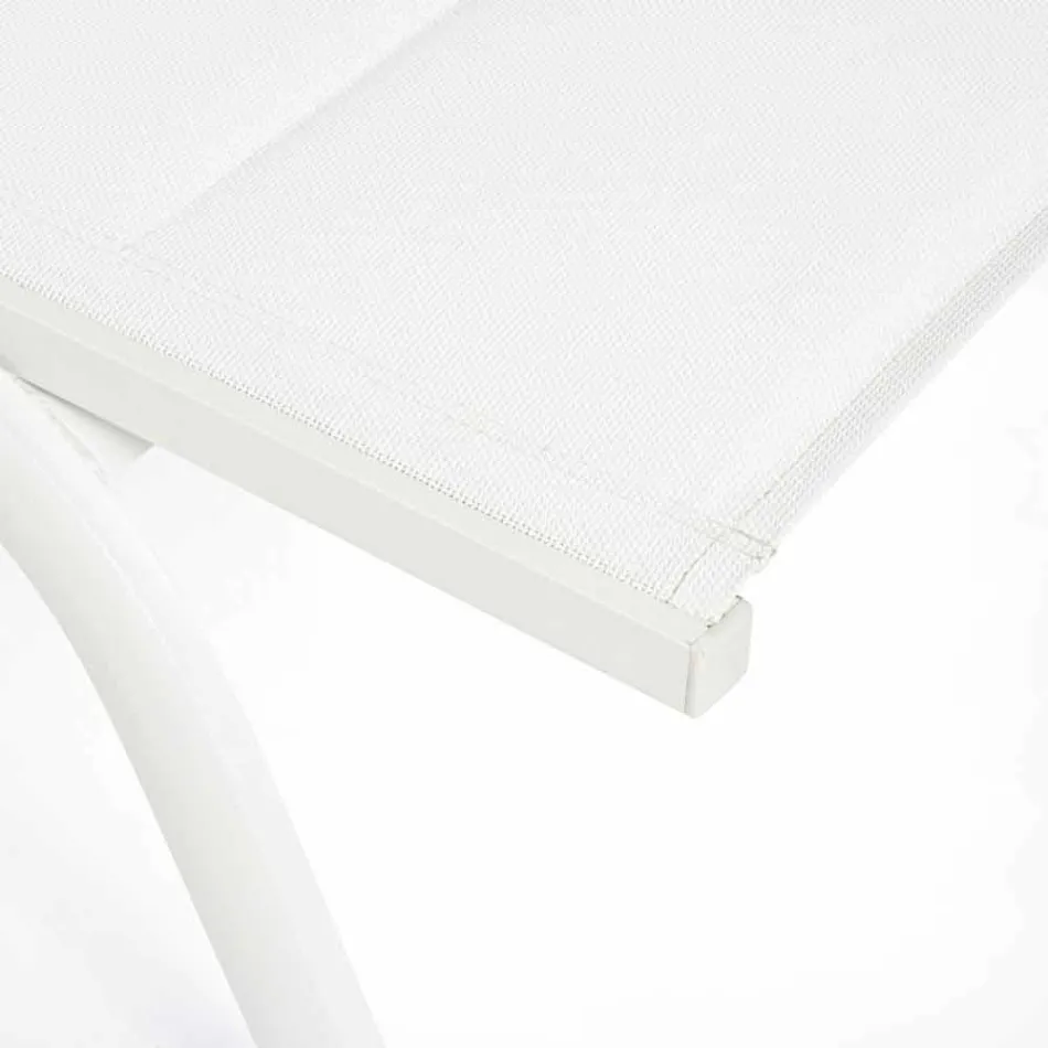 Udendørs chaiselong i tekstil og aluminium med hjul, 4 stykker - Babilonia Viadurini