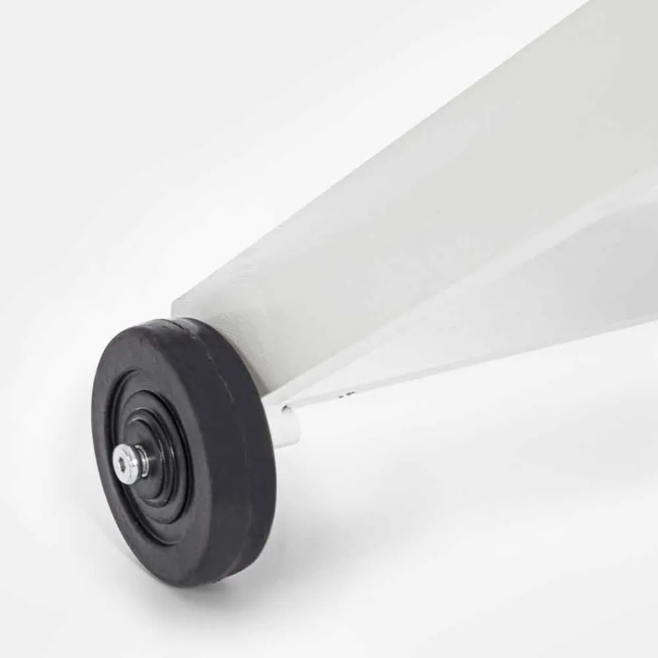 Udendørs chaiselong i tekstil og aluminium med hjul, 4 stykker - Babilonia Viadurini