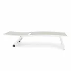 Havechaiselong med hjul og tilbagelænet ryglæn, 4 stykker - Babilonia Viadurini