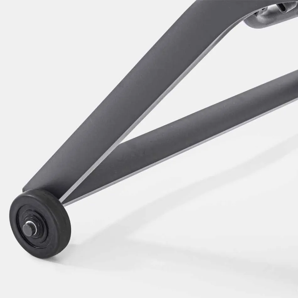 Havechaiselong med hjul og tilbagelænet ryglæn, 4 stykker - Babilonia Viadurini