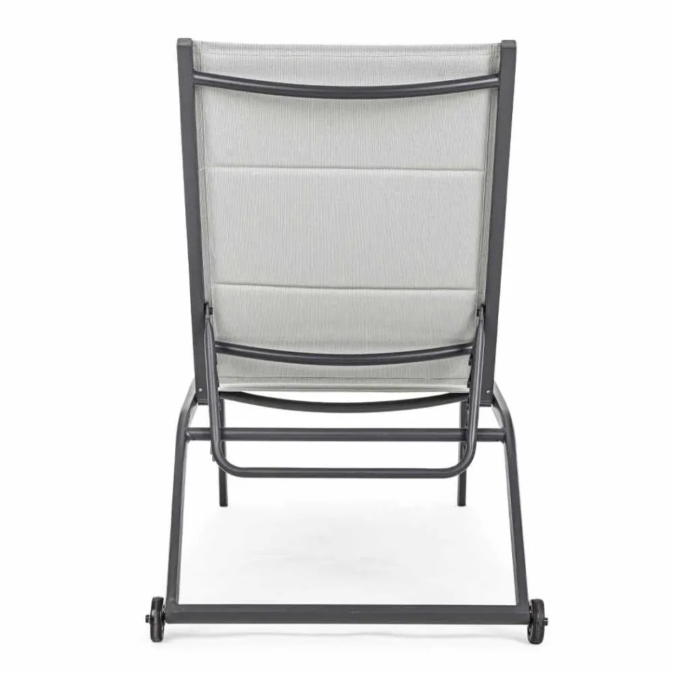 Havechaiselong med hjul og tilbagelænet ryglæn, 4 stykker - Babilonia Viadurini