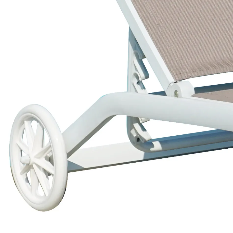 Havechaiselong i aluminium med sæde i tekstilen - Zohra Viadurini