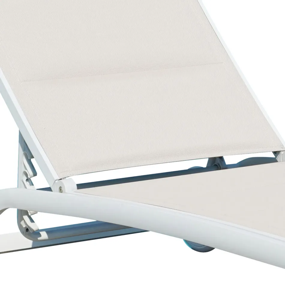 Havechaiselong i aluminium med sæde i tekstilen - Zohra Viadurini