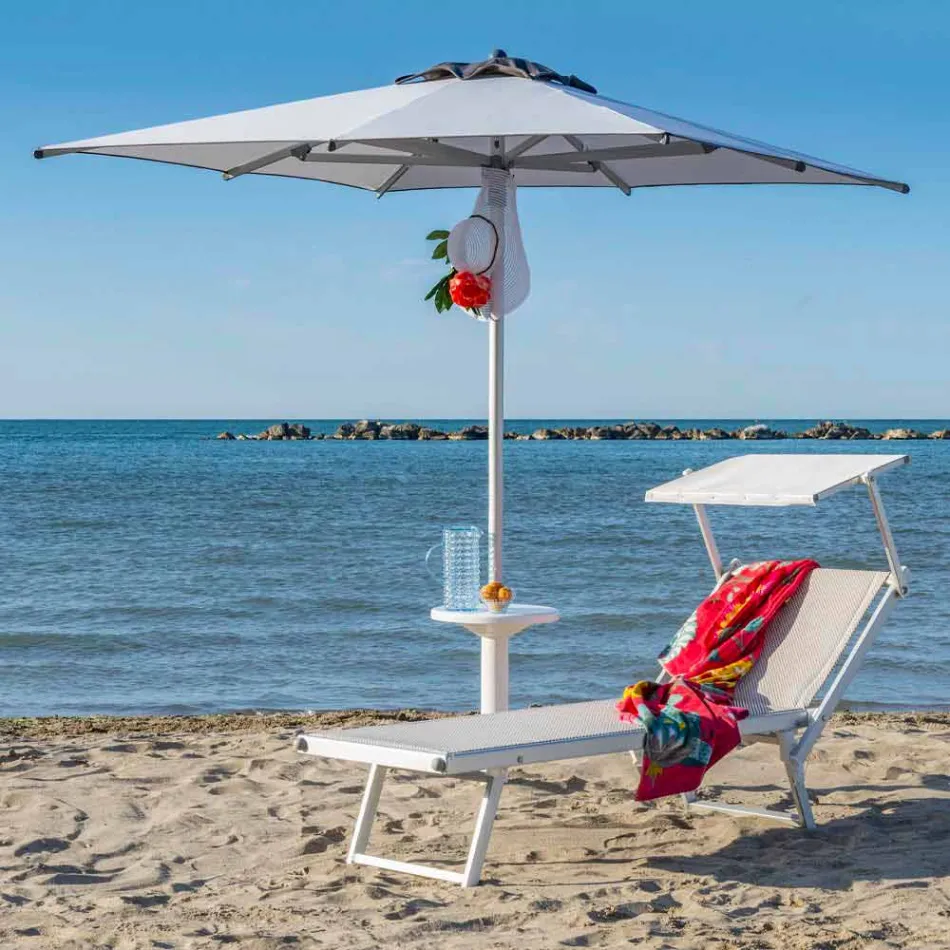 Moderne havechaiselong med parasol og tilbagelænet ryglæn - Arnold Viadurini