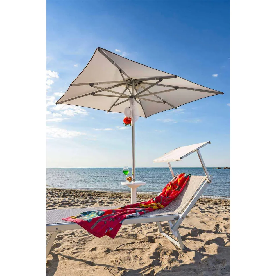 Moderne havechaiselong med parasol og tilbagelænet ryglæn - Arnold Viadurini