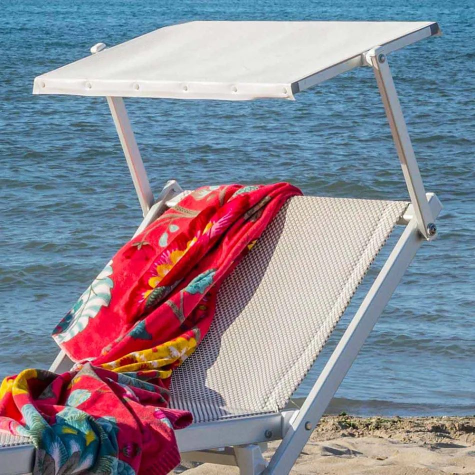 Moderne havechaiselong med parasol og tilbagelænet ryglæn - Arnold Viadurini