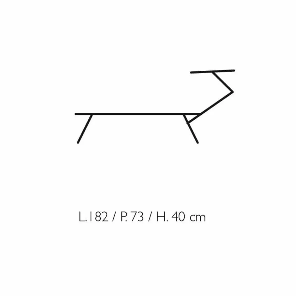 Moderne havechaiselong med parasol og tilbagelænet ryglæn - Arnold Viadurini