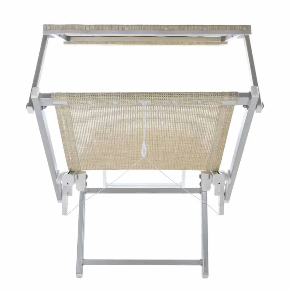 Moderne havechaiselong med parasol og tilbagelænet ryglæn - Arnold Viadurini