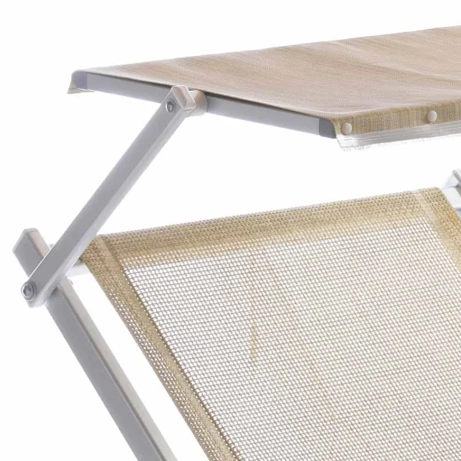 Moderne havechaiselong med parasol og tilbagelænet ryglæn - Arnold Viadurini